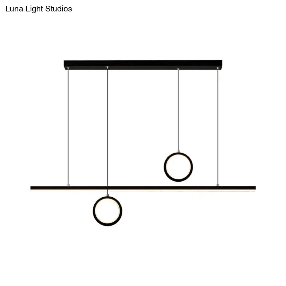 Linear Metal LED Chandelier with Multiple Hanging Lights in Black/Gold, Warm/White