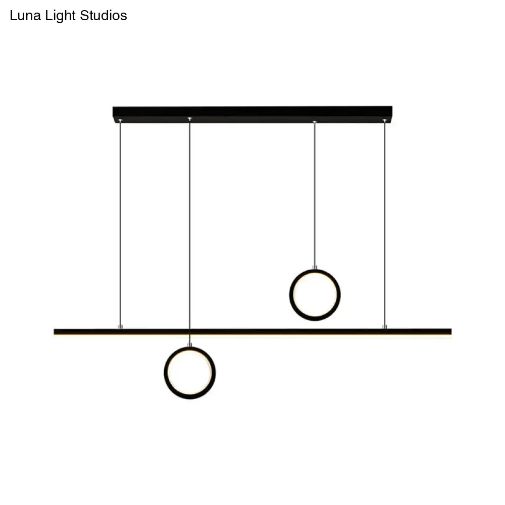 Linear Metal LED Chandelier with Multiple Hanging Lights in Black/Gold, Warm/White