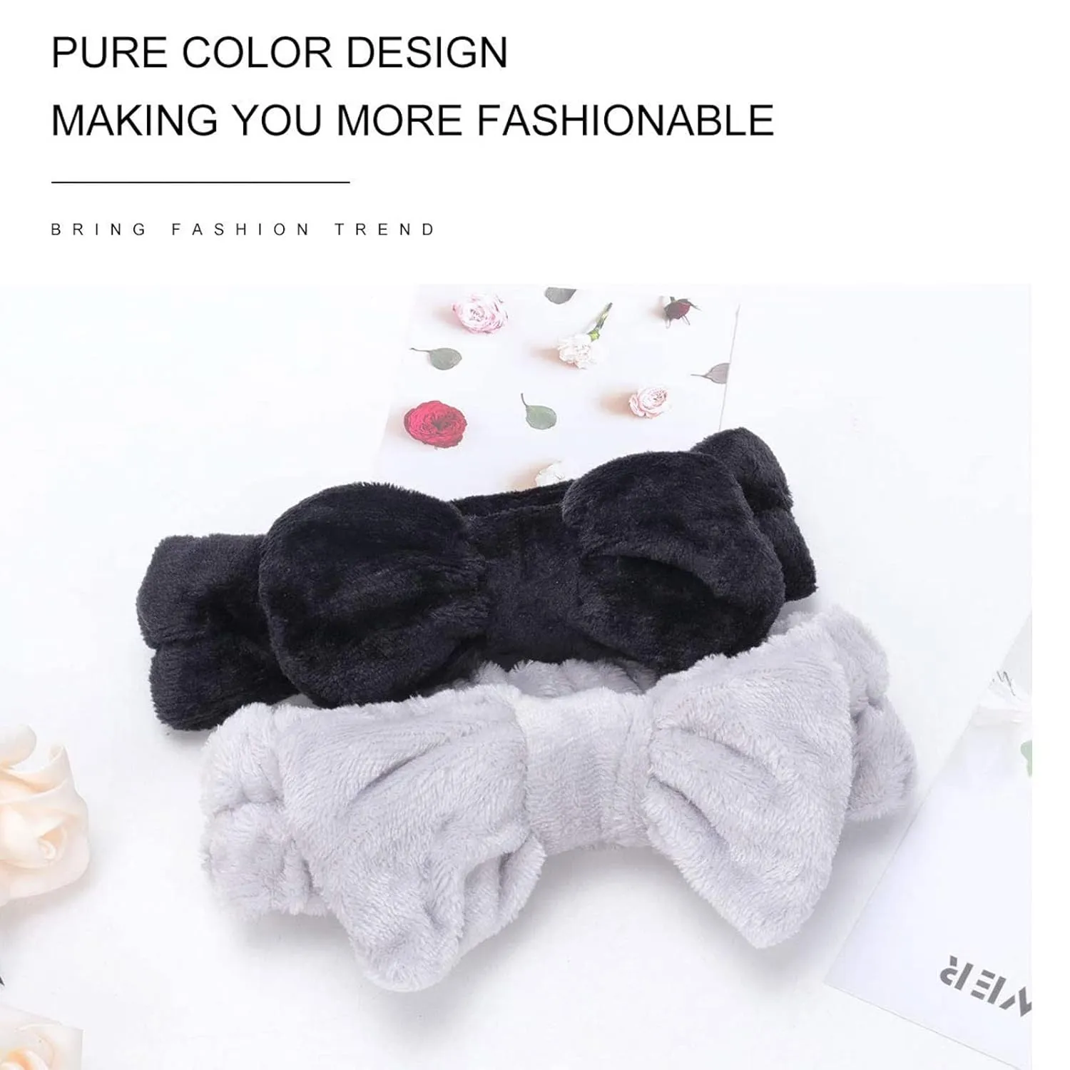 Makeup Headband Soft Hydrotherapy Headband 1 Piece Bow Hairband Women's Facial Coral Velvet Headband For Shower Face Wash