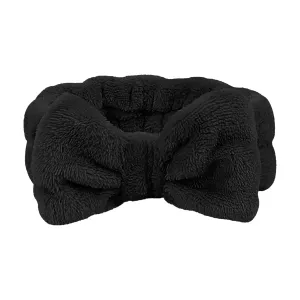 Makeup Headband Soft Hydrotherapy Headband 1 Piece Bow Hairband Women's Facial Coral Velvet Headband For Shower Face Wash
