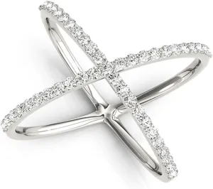 MauliJewels 0.50 Carat Criss Cross Diamond Fashion Ring prong 10K White/Rose/Yellow Gold