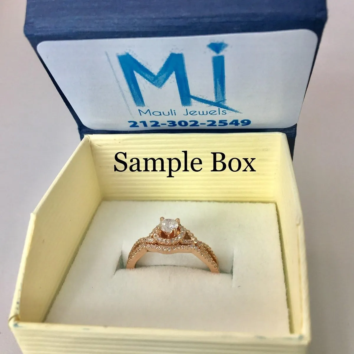 MauliJewels 1/4 Ct Two Stone White-Diamond Ring Prong 14K White Rose Yellow Gold