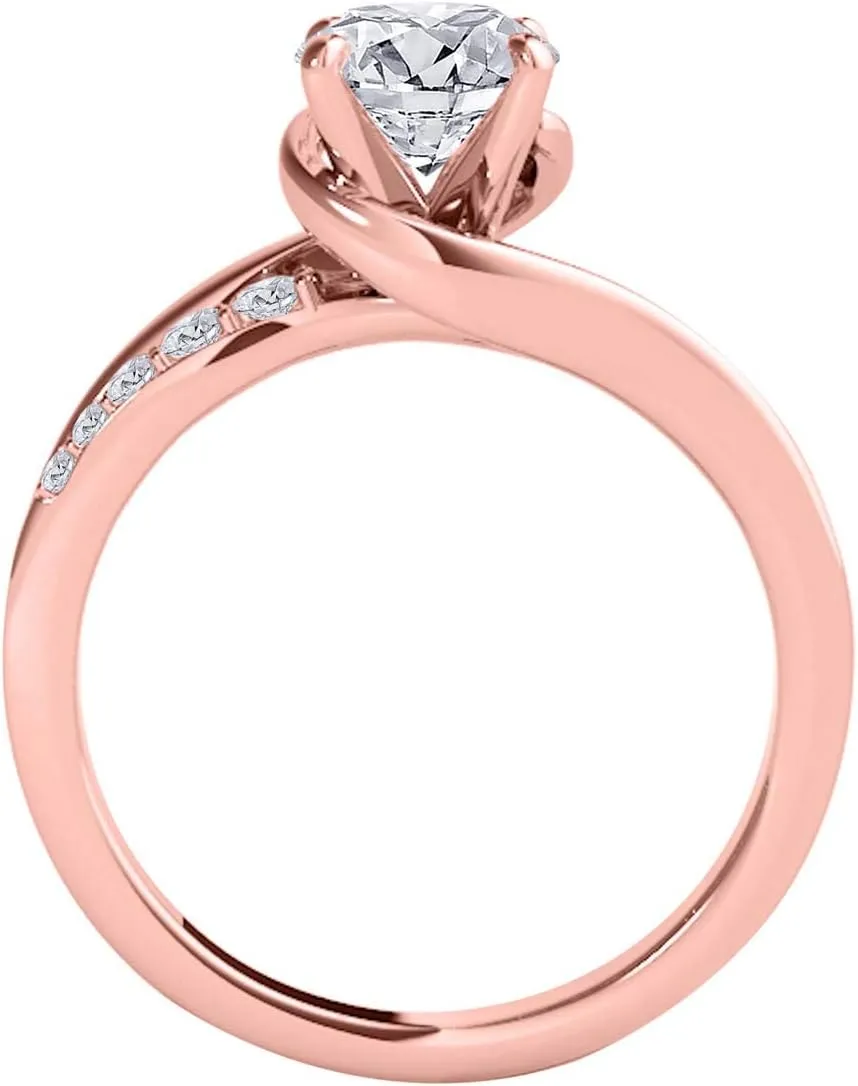 MauliJewels Engagement Rings Women 1 Carat Halo Hand-Crafted Diamond Engagement Bridal Ring Prong-Setting 14K Solid Gold