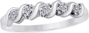 MauliJewels Rings for Women 0.05 Carat Engagement Wedding Band prong 10K Solid White Gold