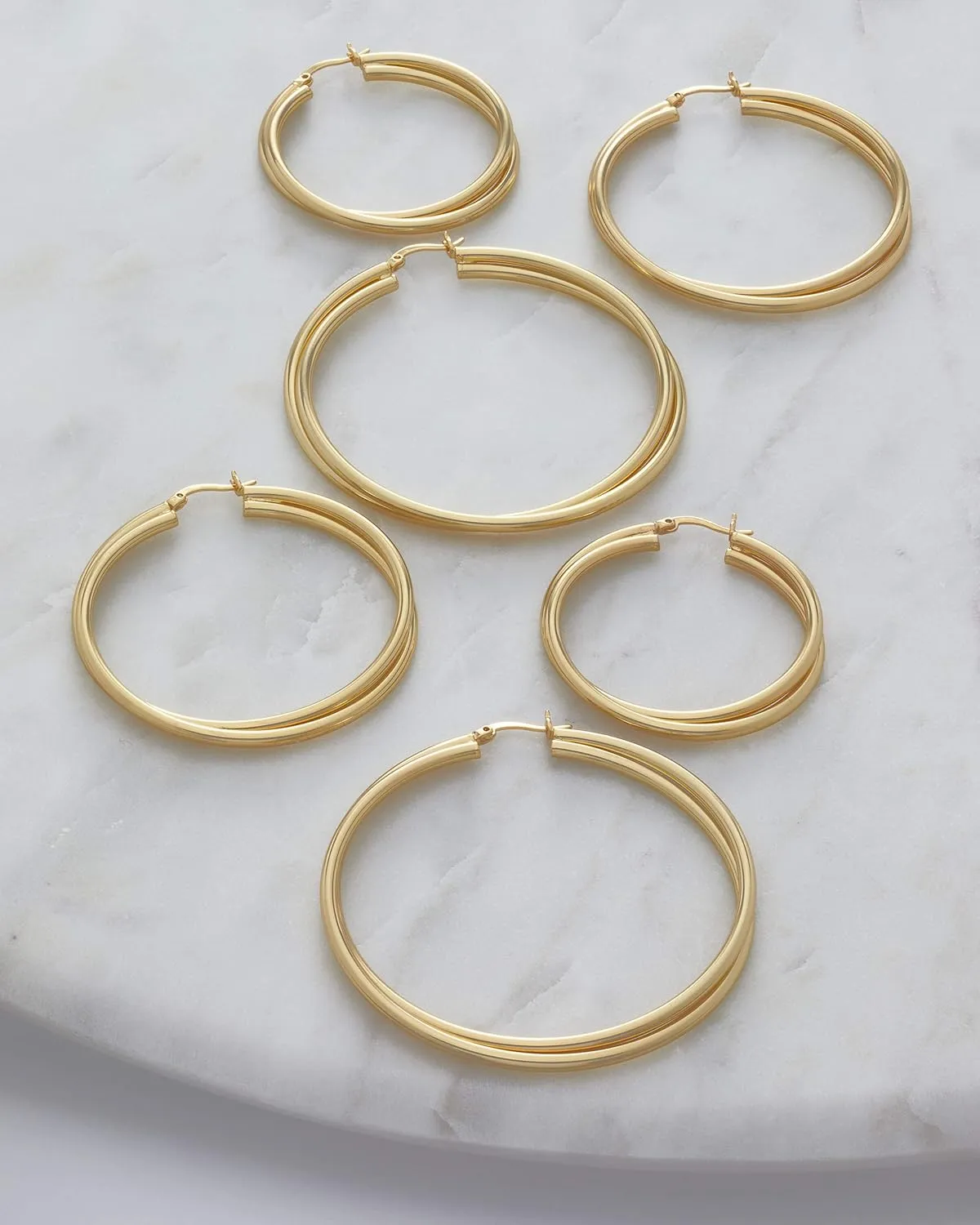 MILLA Twist Earrings - Gold Twisted Hoop Earrings & Thick Silver Hoop Earrings for Women - Big Chunky Gold Statement Earrings