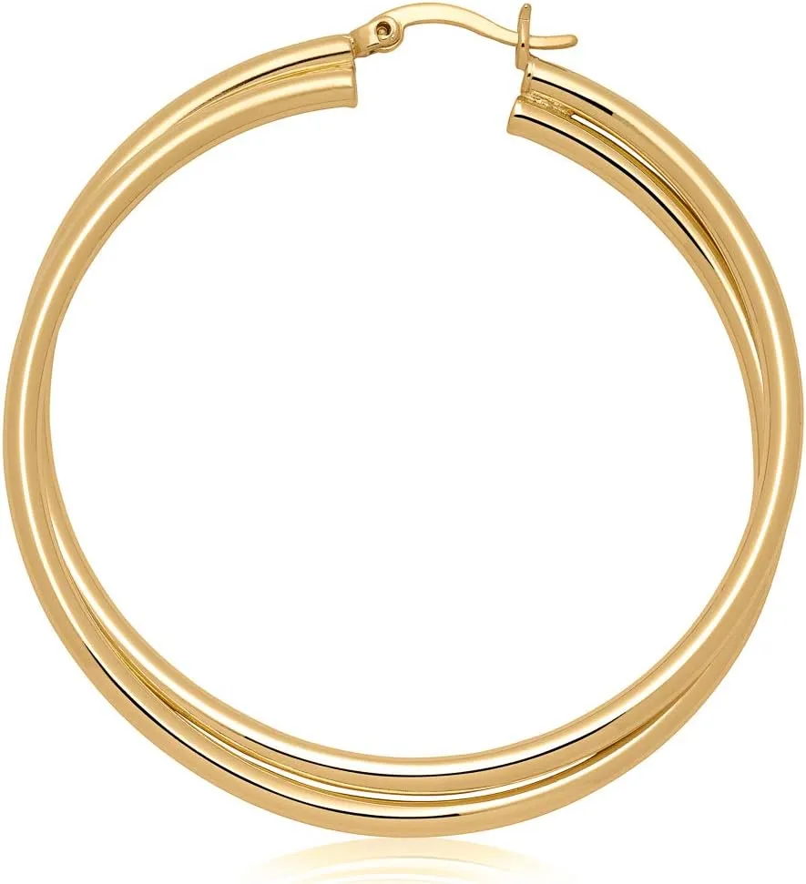 MILLA Twist Earrings - Gold Twisted Hoop Earrings & Thick Silver Hoop Earrings for Women - Big Chunky Gold Statement Earrings
