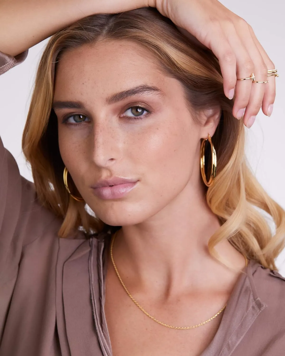 MILLA Twist Earrings - Gold Twisted Hoop Earrings & Thick Silver Hoop Earrings for Women - Big Chunky Gold Statement Earrings