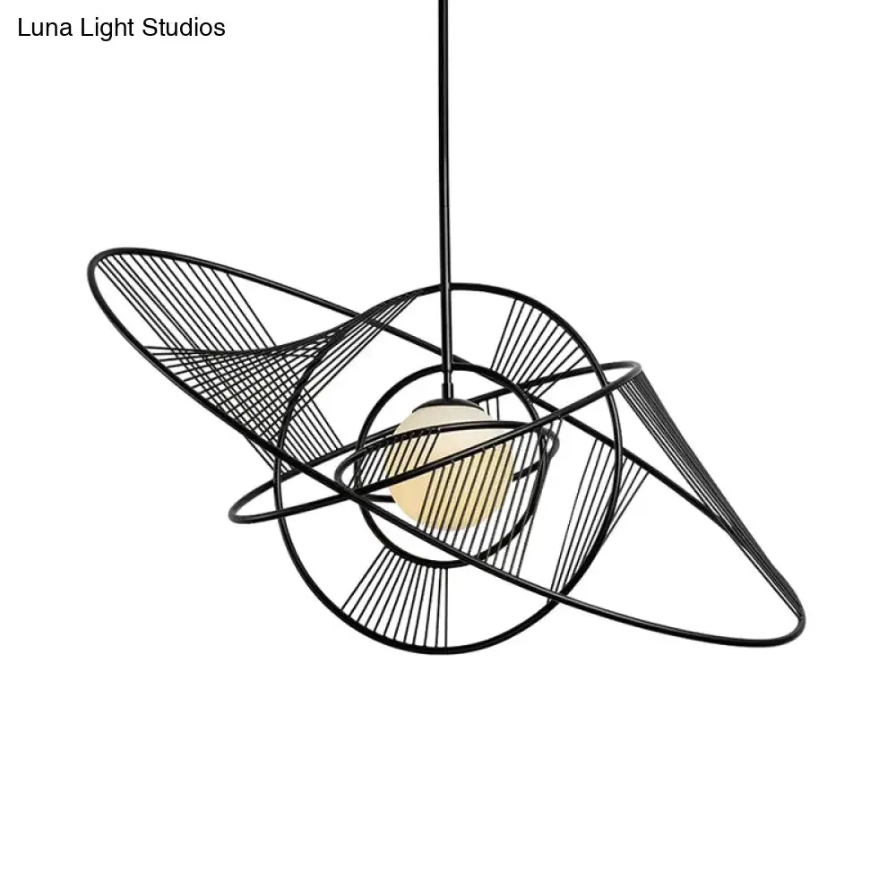 Modern Black Iron Hanging Lamp Kit for Living Room with 1 Light