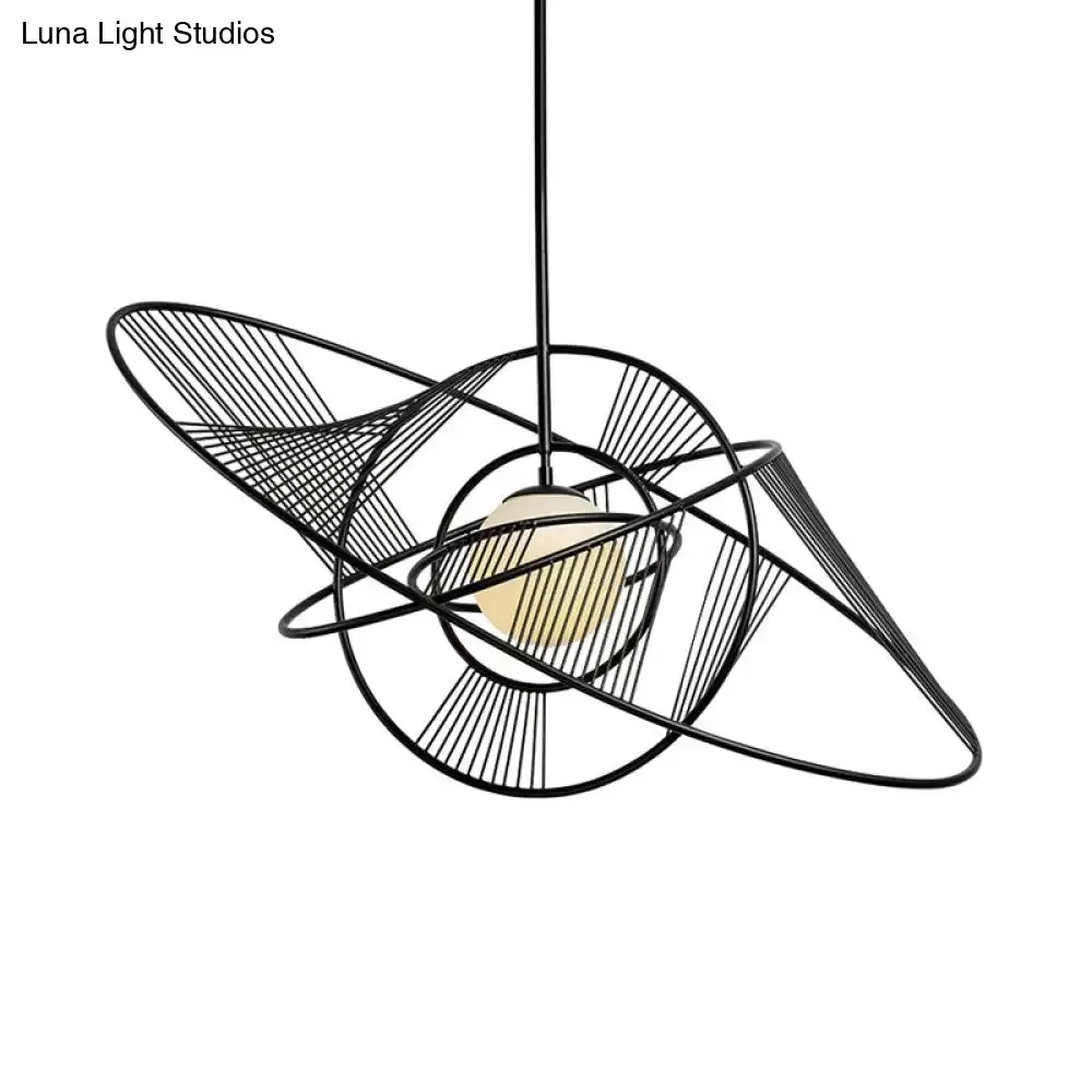 Modern Black Iron Hanging Lamp Kit for Living Room with 1 Light