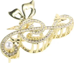 Music Note Hair Clip with Elegant Pearl Design Claw Clip for Women Hair Accessories for Thick Hair Stylish and for Any Occasion