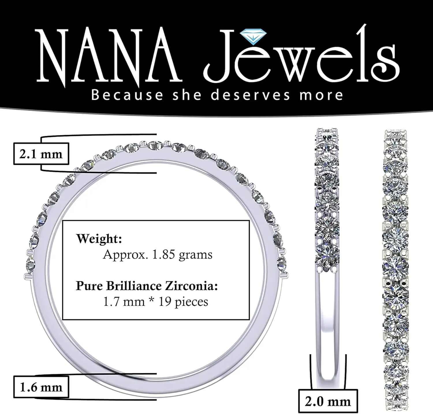 NANA Jewels Sterling Silver Engagement Rings for Women - Choose Simulated Morganite, Citrine, Aquamarine & More