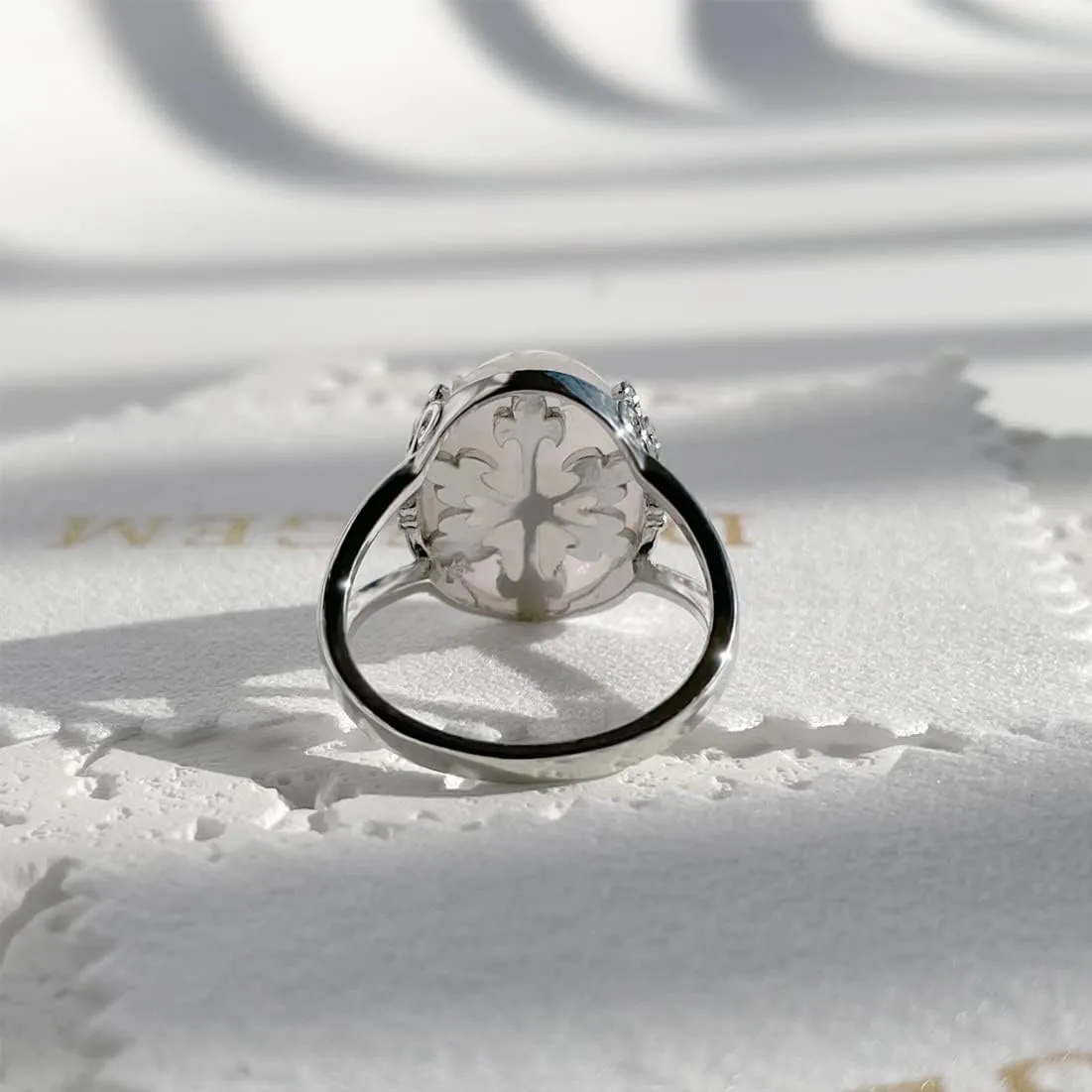 Natural Aquamarine DongLing Rose Pink Stone Crystal Ring for Women,S925 Sterling Silver Ring Jewelry