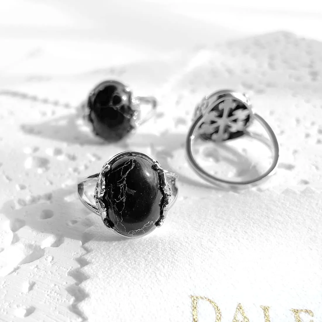 Natural Turquoise Stone Ring for Women,S925 Sterling Silver Edged with Flower Vine Thick Genuine Gemstone Turkey Ring Jewelry
