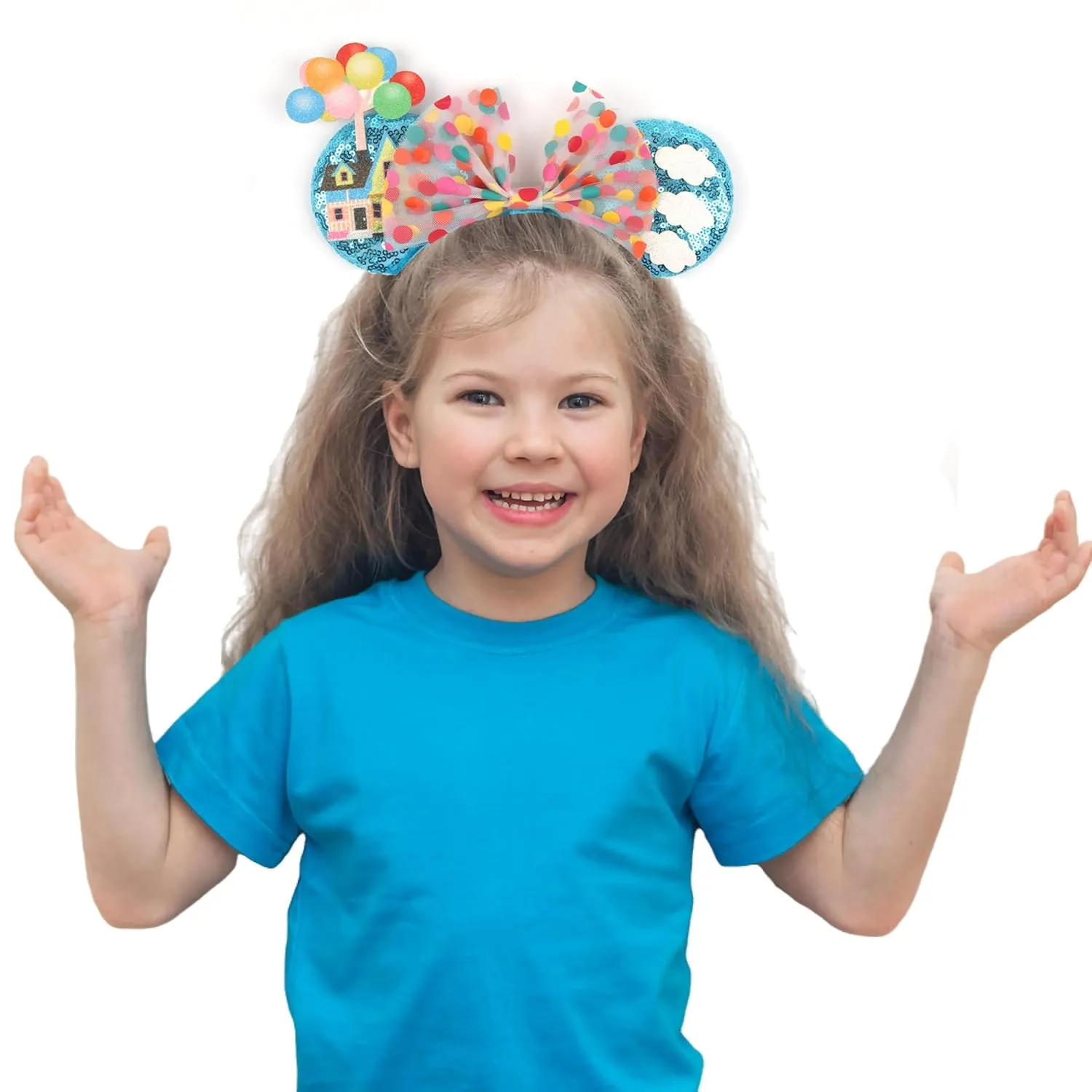 Newborn Bows for Girls Toddler Hair Bows Elastic Adjustable Headband Mouse Ears Up Scrunchies Essencial Accessories for Trip Headwear for Women (Rainbowdot)