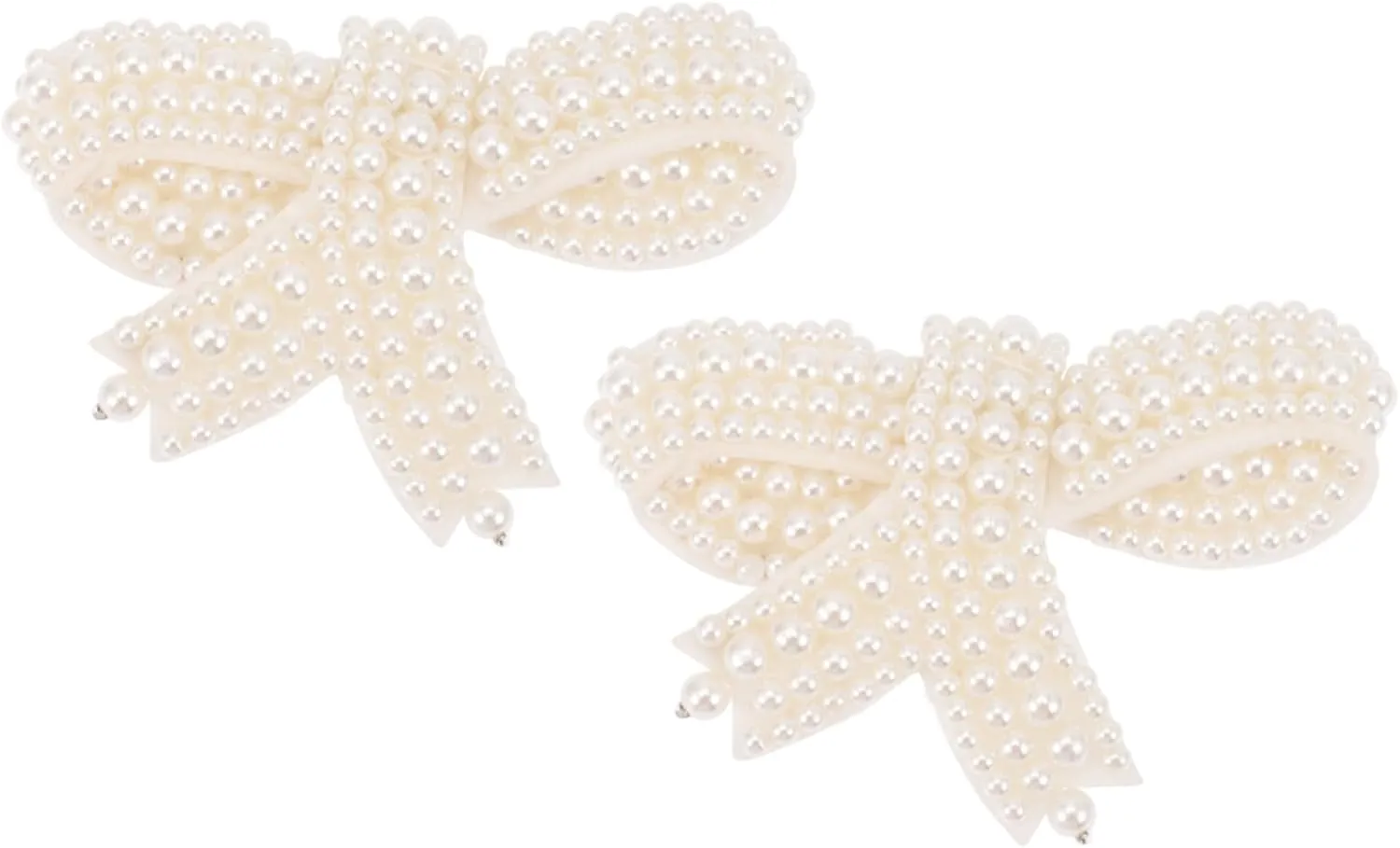 NOLITOY 1Pair Pearl Bowknot Buttons for DIY Crafting Charming Embellishments for Shoes Jewelry Hair Clips and Brooches Unique Decorative Accessories for