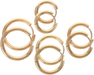 NOLITOY Stainless Steel Hoop Earrings for Men Women Classic Round Design Durable Lightweight Jewelry for