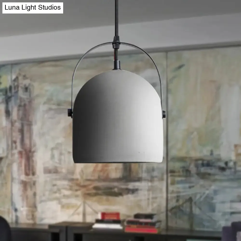 Nordic Cement Dome Pendant Light - 1 Light, Black/Gray/White