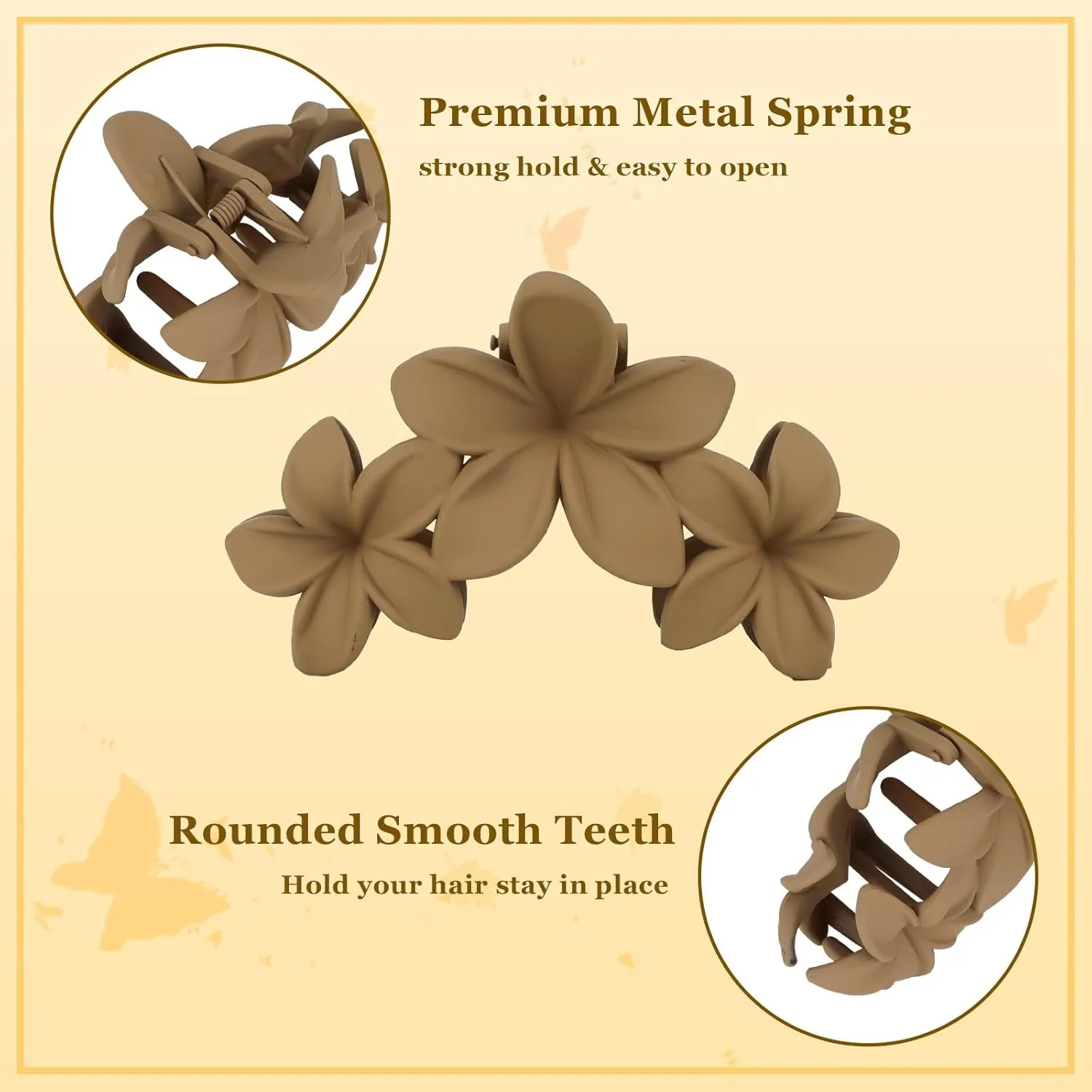 Ondder Large Matte Claw Hair Clips for Women - 4.5 Inch Non-Slip Strong Hold Clips for Thick Hair, Hair Accessories