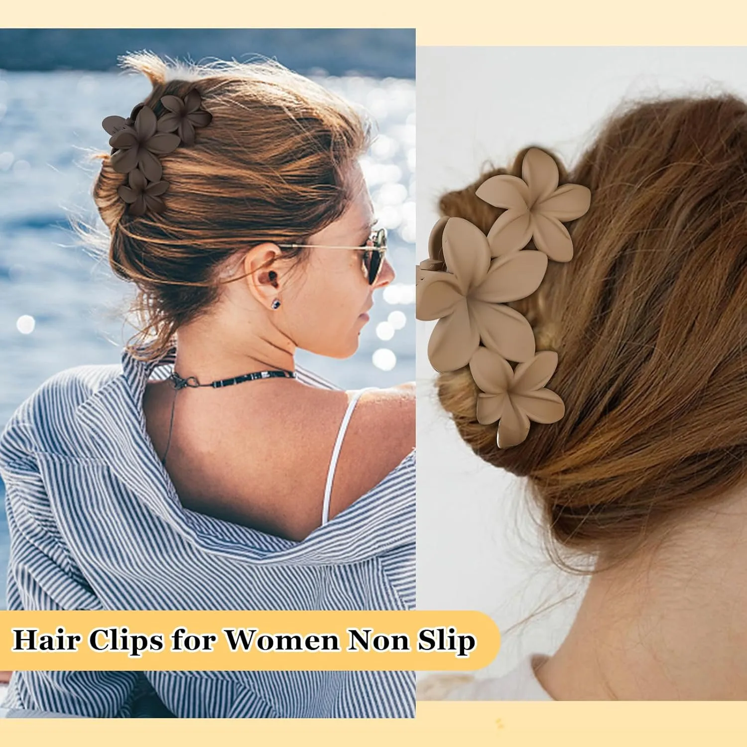 Ondder Large Matte Claw Hair Clips for Women - 4.5 Inch Non-Slip Strong Hold Clips for Thick Hair, Hair Accessories