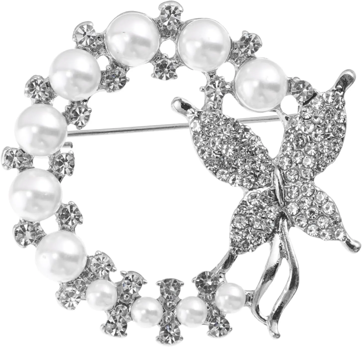 Pearl Butterfly Brooch for Brooches Pins Pearl Brooch Clothing Accessory Birthday present Elegant Collar