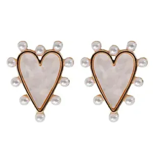 Pearl Heart Earrings