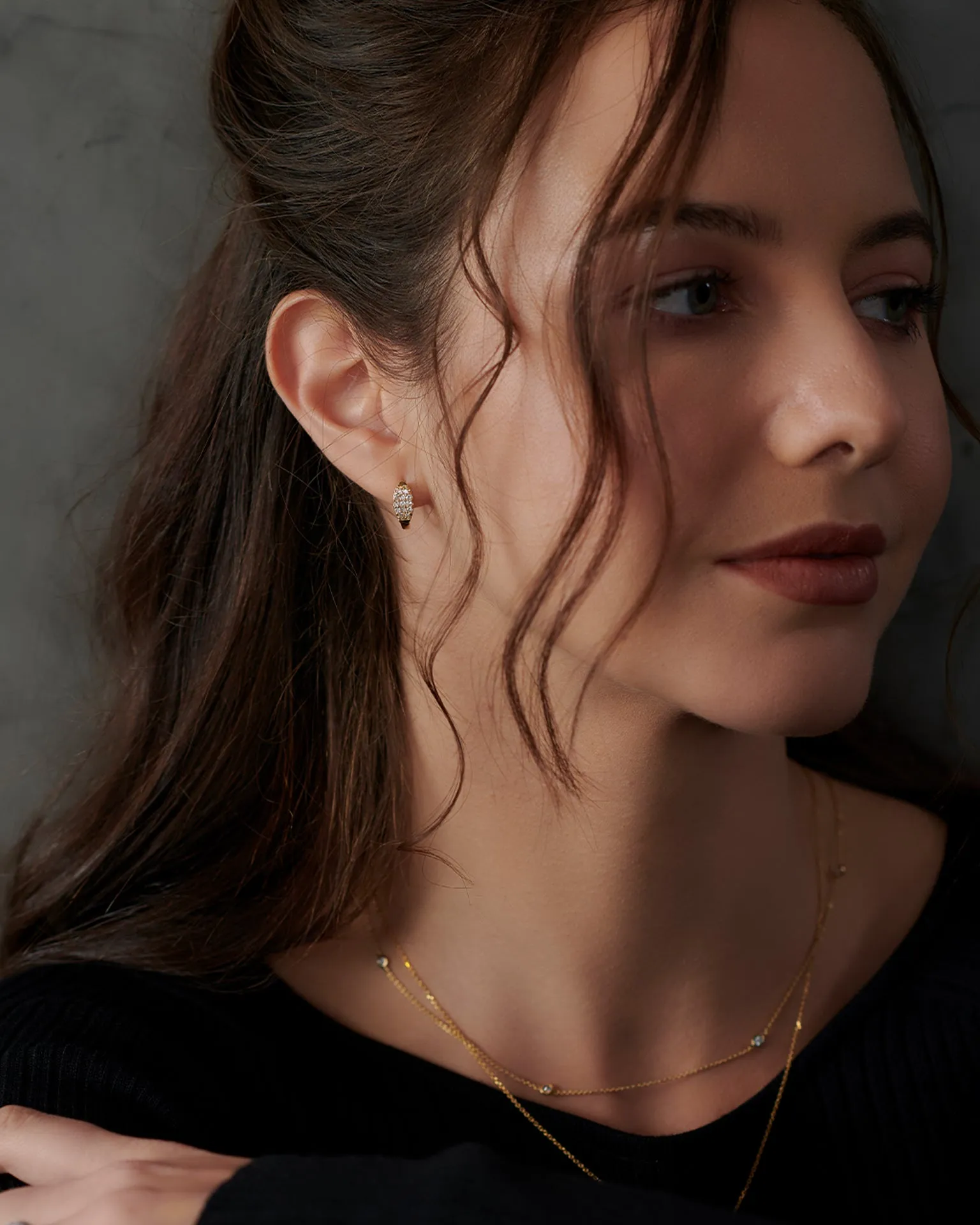 Petal Diamond Hoops