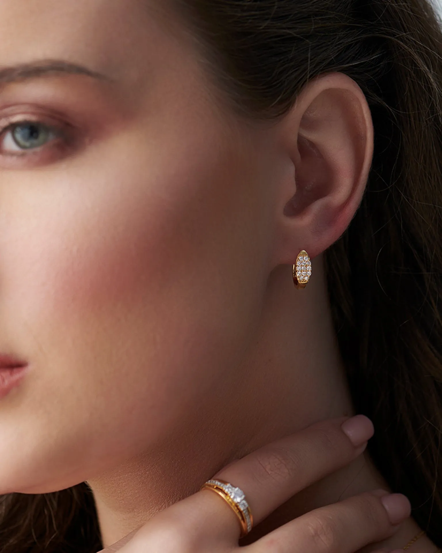 Petal Diamond Hoops