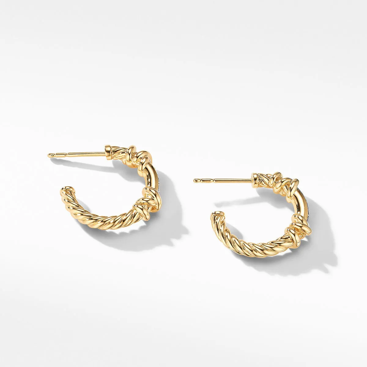 Petite Helena Hoop Earrings in 18K Yellow Gold with Diamonds