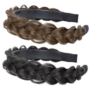Plaited Wig Headband Braided Hair Headband Clip Women's Hair Accessory