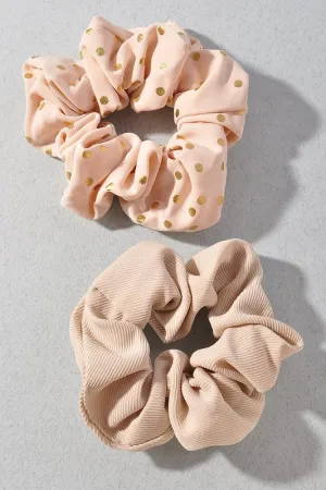 Polka Dot Scrunchies (Beige)