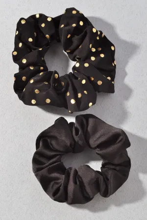 Polka Dot Scrunchies (Black)
