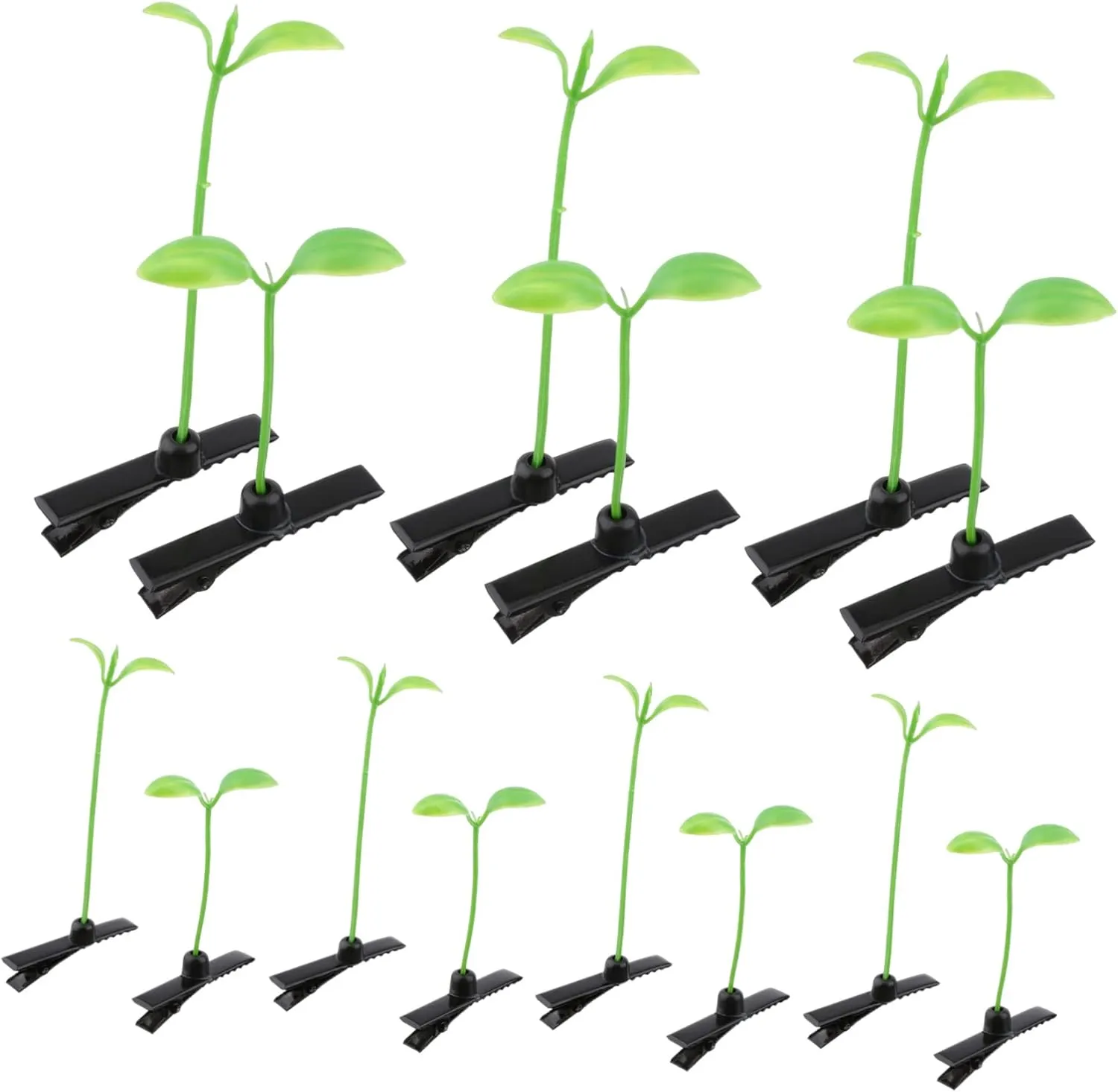 PRETYZOOM 50Pcs Grass Hair Clips Bean Sprout Pins Cute Hair Accessories for Parties and Daily Wear Brightly Colored Tiny Claw Hairpins