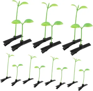 PRETYZOOM 50Pcs Grass Hair Clips Bean Sprout Pins Cute Hair Accessories for Parties and Daily Wear Brightly Colored Tiny Claw Hairpins