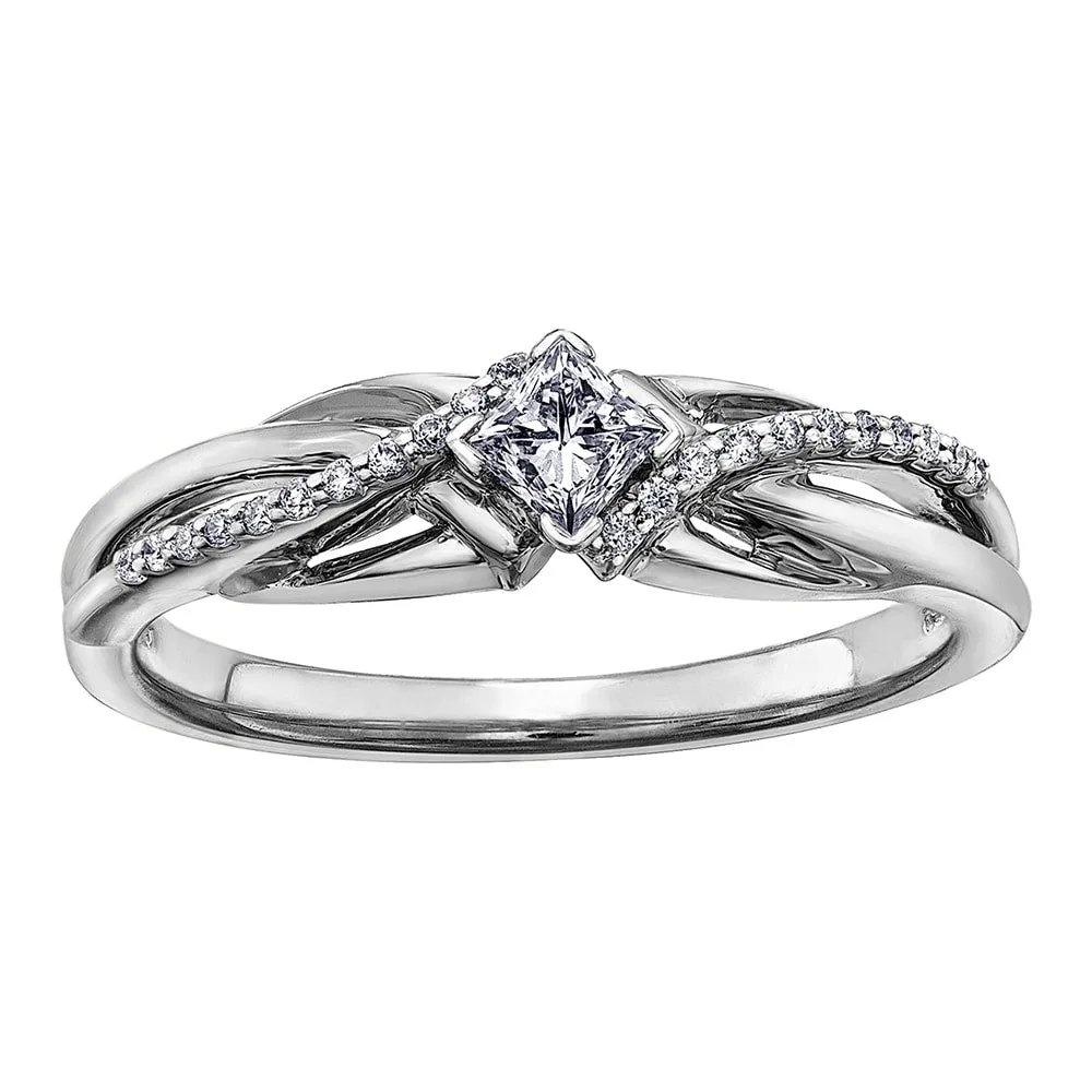 Princess Cut Canadian Diamond Crossover Ring
