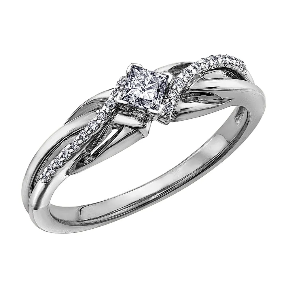 Princess Cut Canadian Diamond Crossover Ring