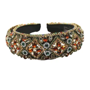 Pulcykp Sparkly Baroque Crystal Padded Headbands Rhinestones Hairbands For Women Wedding 1