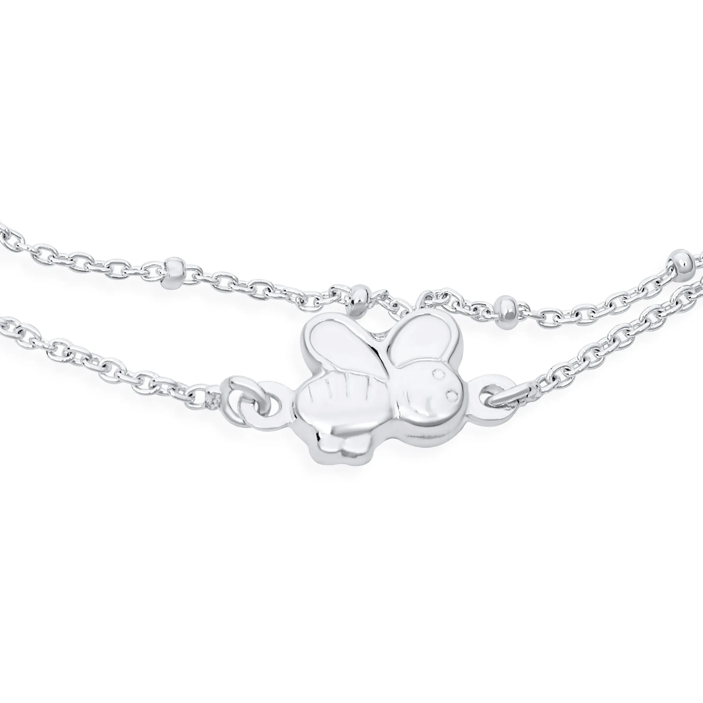 Queen Bumble Bee Charm Anklet Ankle Bracelet Sterling Silver 9-10 Inch