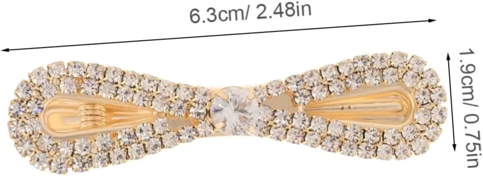 Rhinestone Duckbill Hair Clips for Women Stylish Bow Barrettes Sparkly Hair Accessories for Weddings