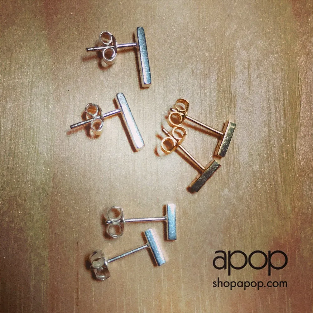 Rose Gold-Dipped Bar Stud Earrings