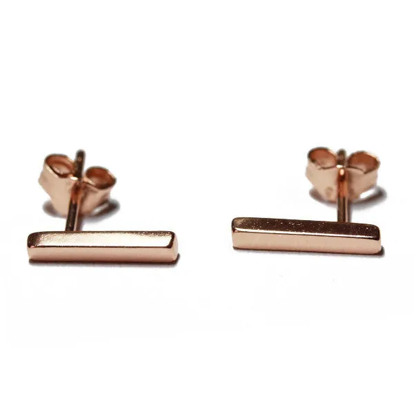 Rose Gold-Dipped Bar Stud Earrings