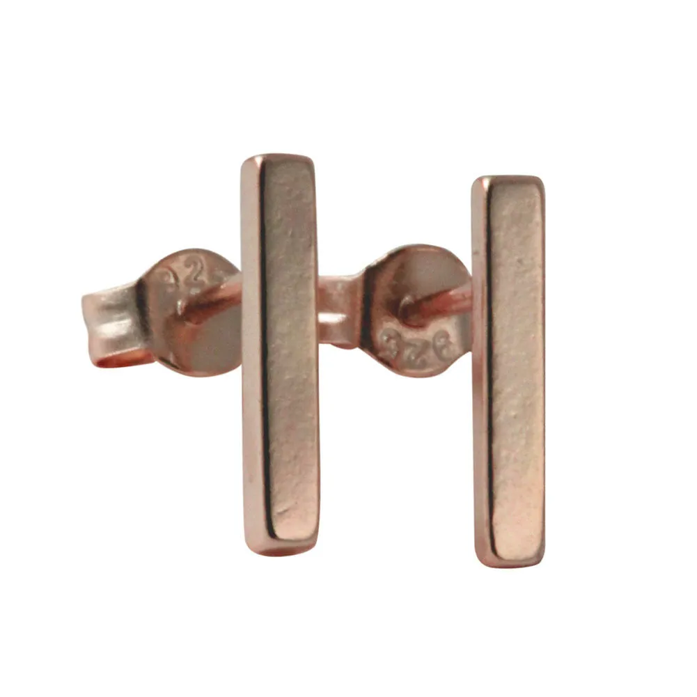 Rose Gold-Dipped Bar Stud Earrings