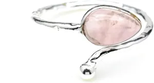 Rose Quartz Pear Gemstone Ring 925 Sterling Silver Ring Natural Rose Quartz Cabochon Ring Bridesmaid Ring Jewelry Present For Her