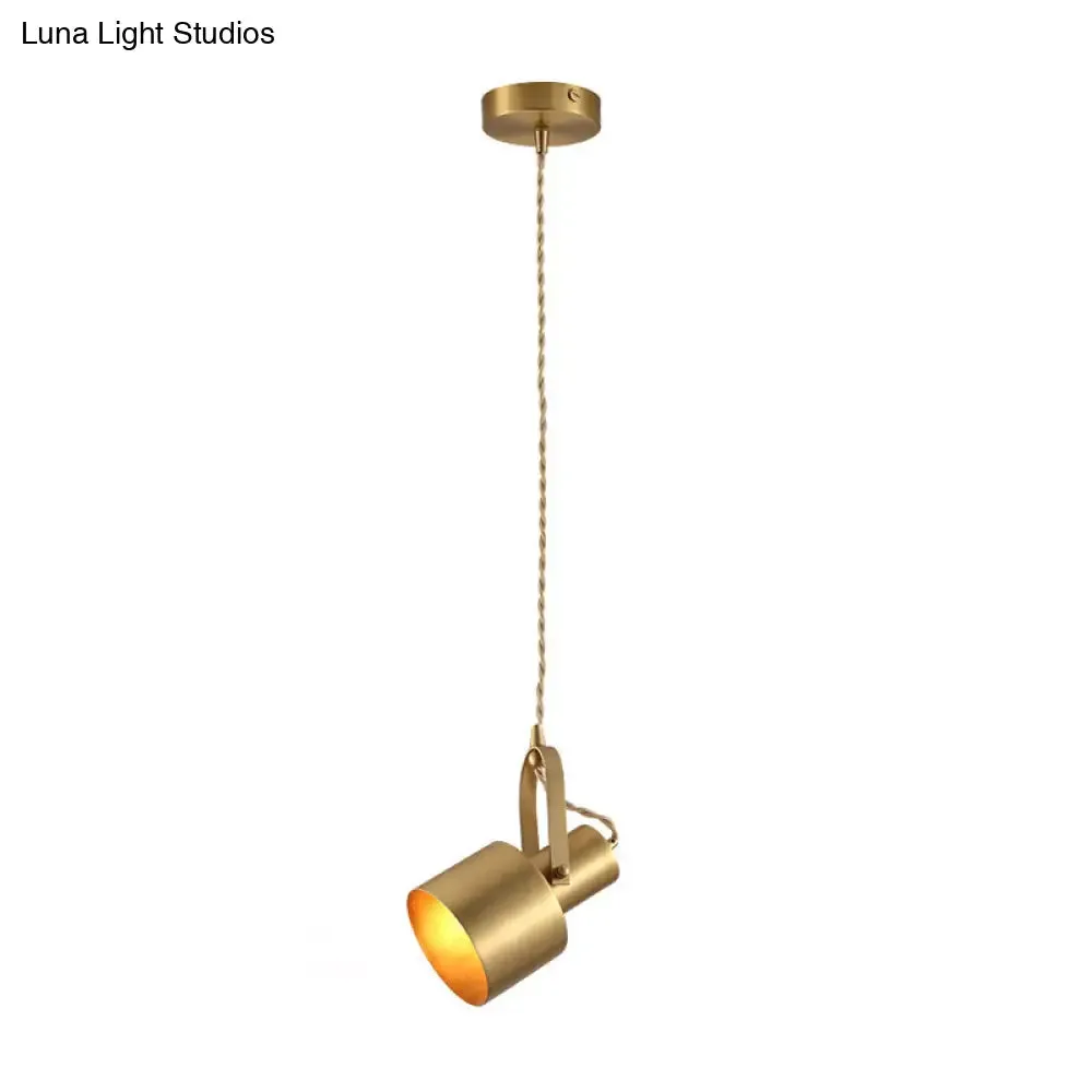Rotating Brass Torch Pendant Light: Postmodern Metal Ceiling Hanging Lamp for Living Room
