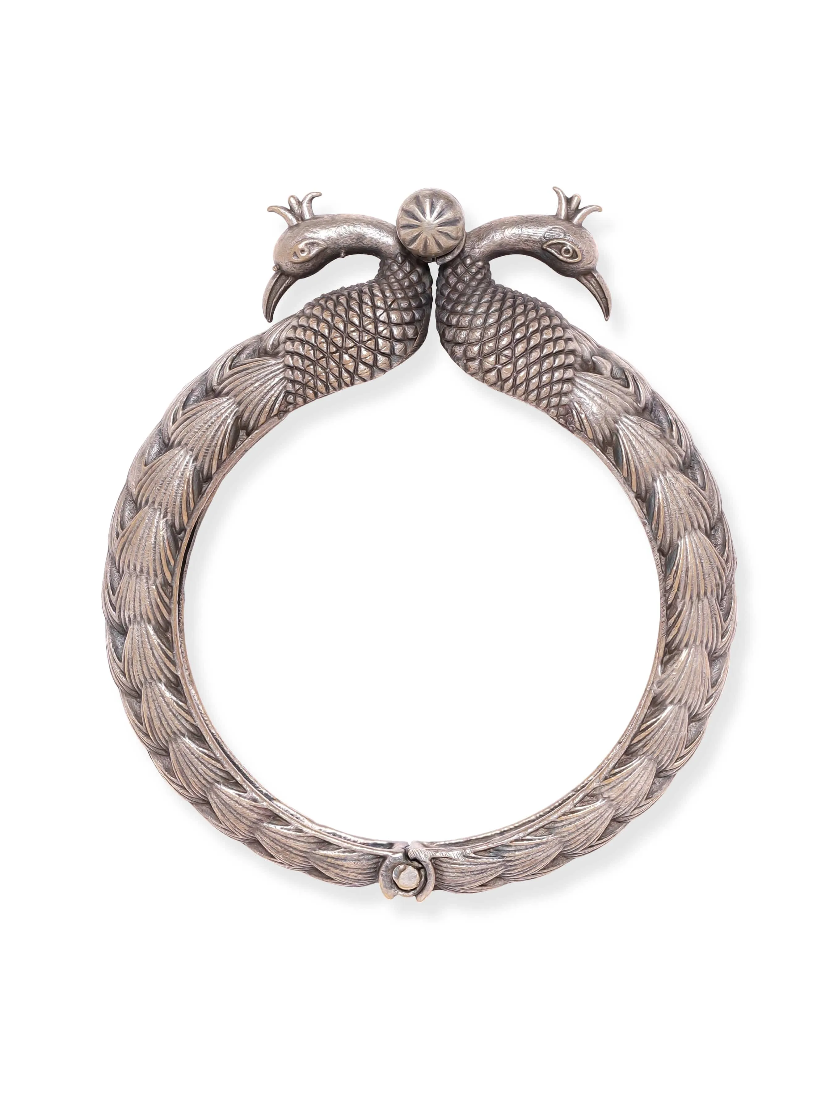 Rubans Enchanted Blooms Oxidized Silver Plated Kada Bracelet