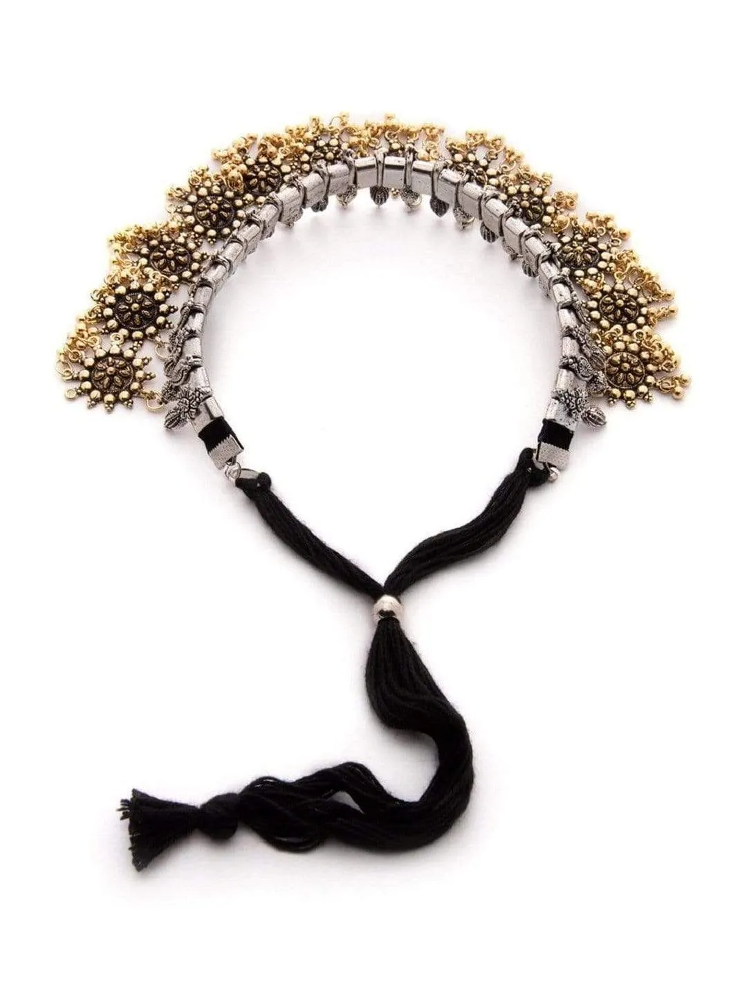 Rubans Oxidised Dual Toned Boho Necklace