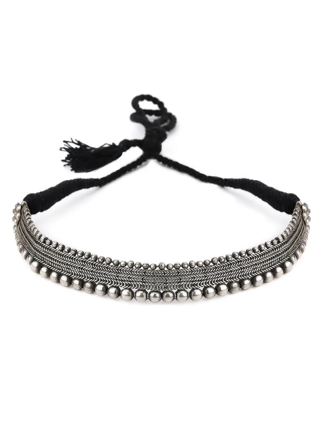 Rubans Oxidised Silver Plated  Choker