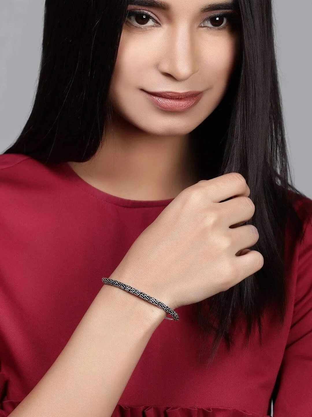 Rubans Silver Plated Handcrafted Oxidised Bracelet