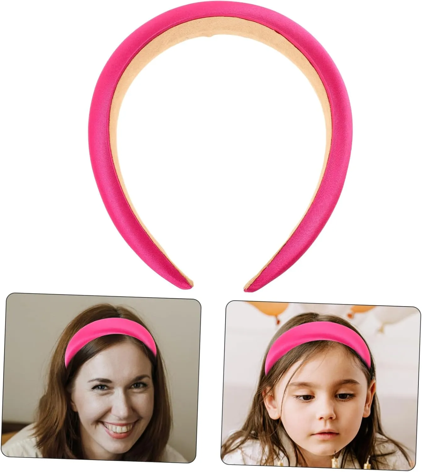 Satin Headband Hair Accessories Set - Hairbands, Tiara, Hoop, Sponge Scrunchies for Women with Fabric Cloth Bag
