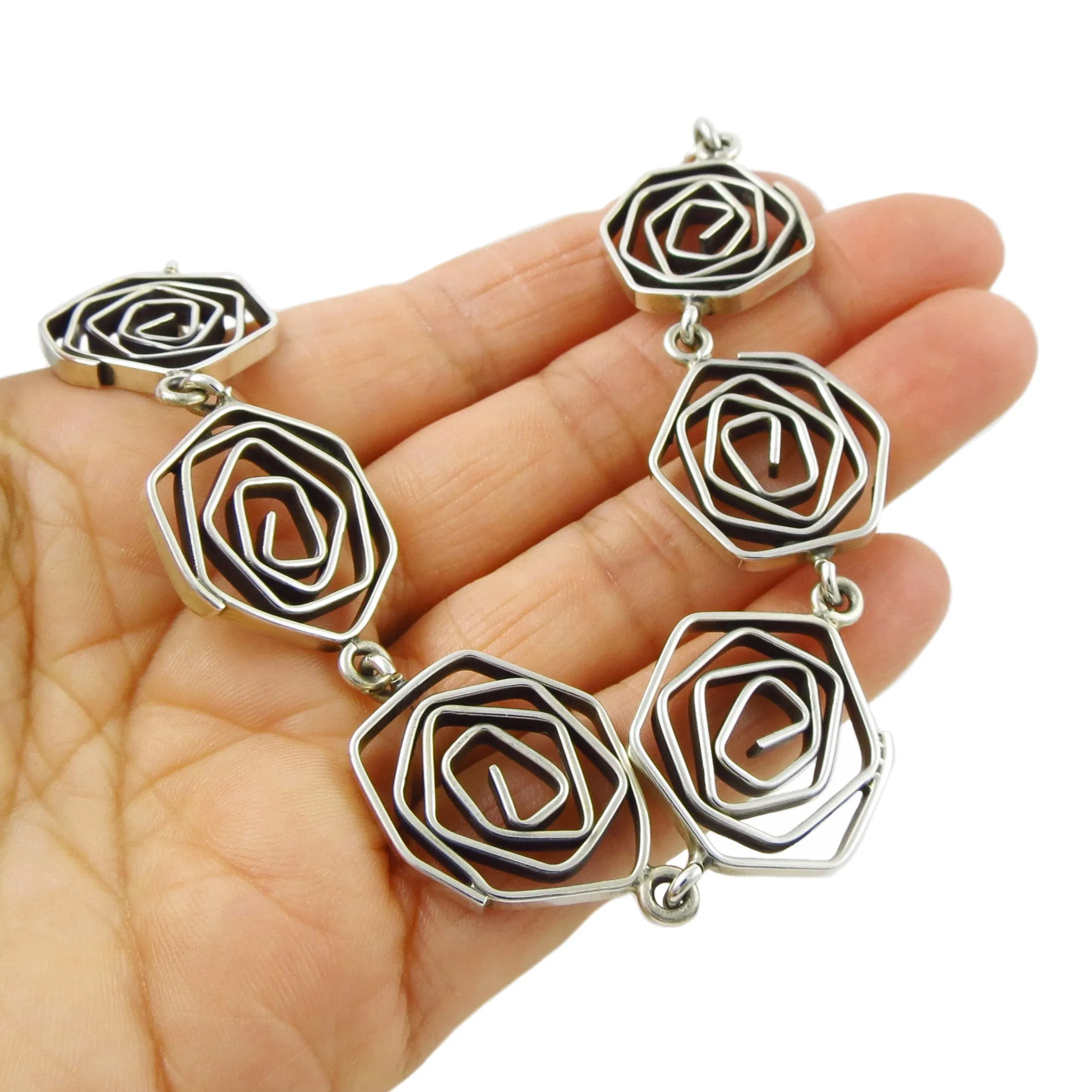 Sculptured Sterling Silver Bracelet