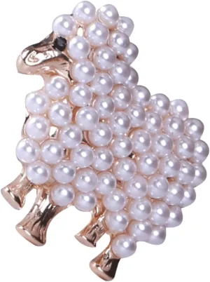 Sheep Brooch Pearl Brooch Pearl Brooches for Women Creative Brooch Sweater Brooch Pins Brooch Imitation Pearls Miss Shawl Rose Gold Decorate Brooches for Women